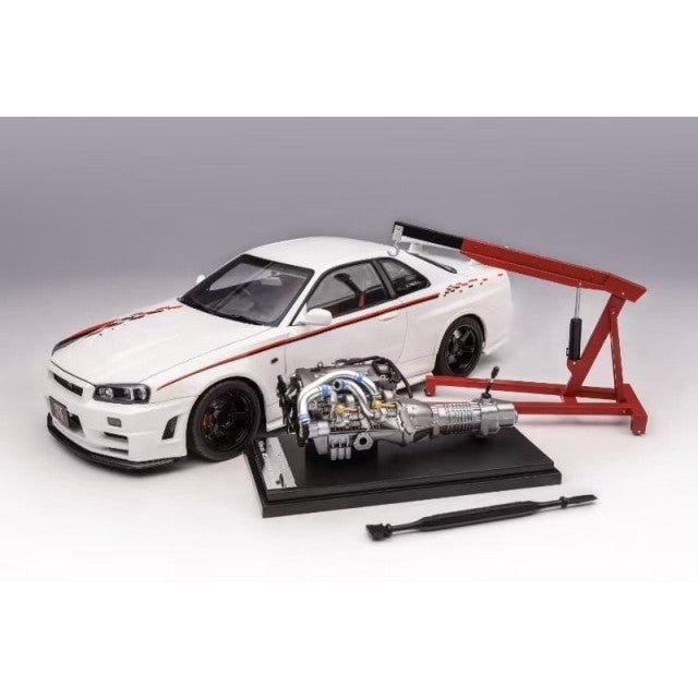 【新品即納】[MDL] 1/18 Nissan Skyline(スカイライン) GT-R(R34) NISMO CUSTOMIZED ホワイトパール 完成品 ミニカー(M83427) MOTORHELIX(モーターヘリックス)(20241130)
