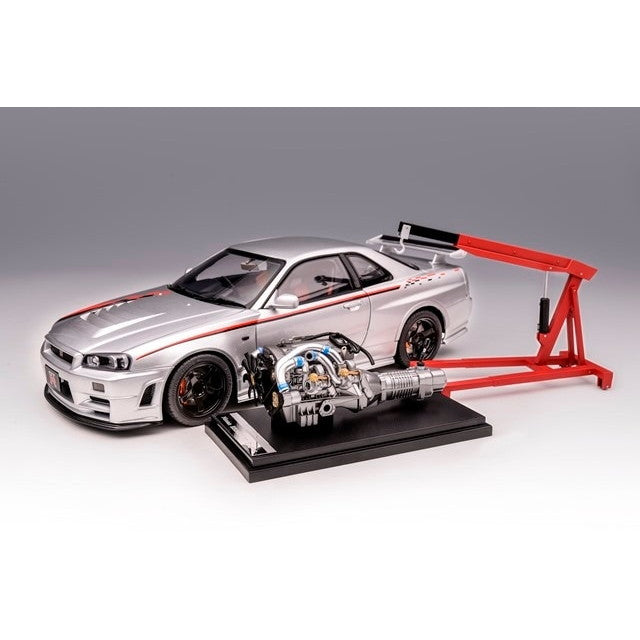 【新品即納】[MDL] 1/18 Nissan Skyline(スカイライン) GT-R(R34) NISMO CUSTOMIZED シルバー 完成品 ミニカー(M83429) MOTORHELIX(モーターヘリックス)(20241130)