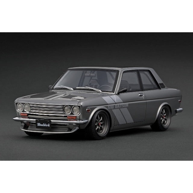 【新品即納】[MDL] 1/18 Datsun Bluebird(ブルーバード)(510) Gun Metallic(ガンメタリック) With Engine 完成品 ミニカー(IG3310) ignition model(イグニッションモデル)(20241214)
