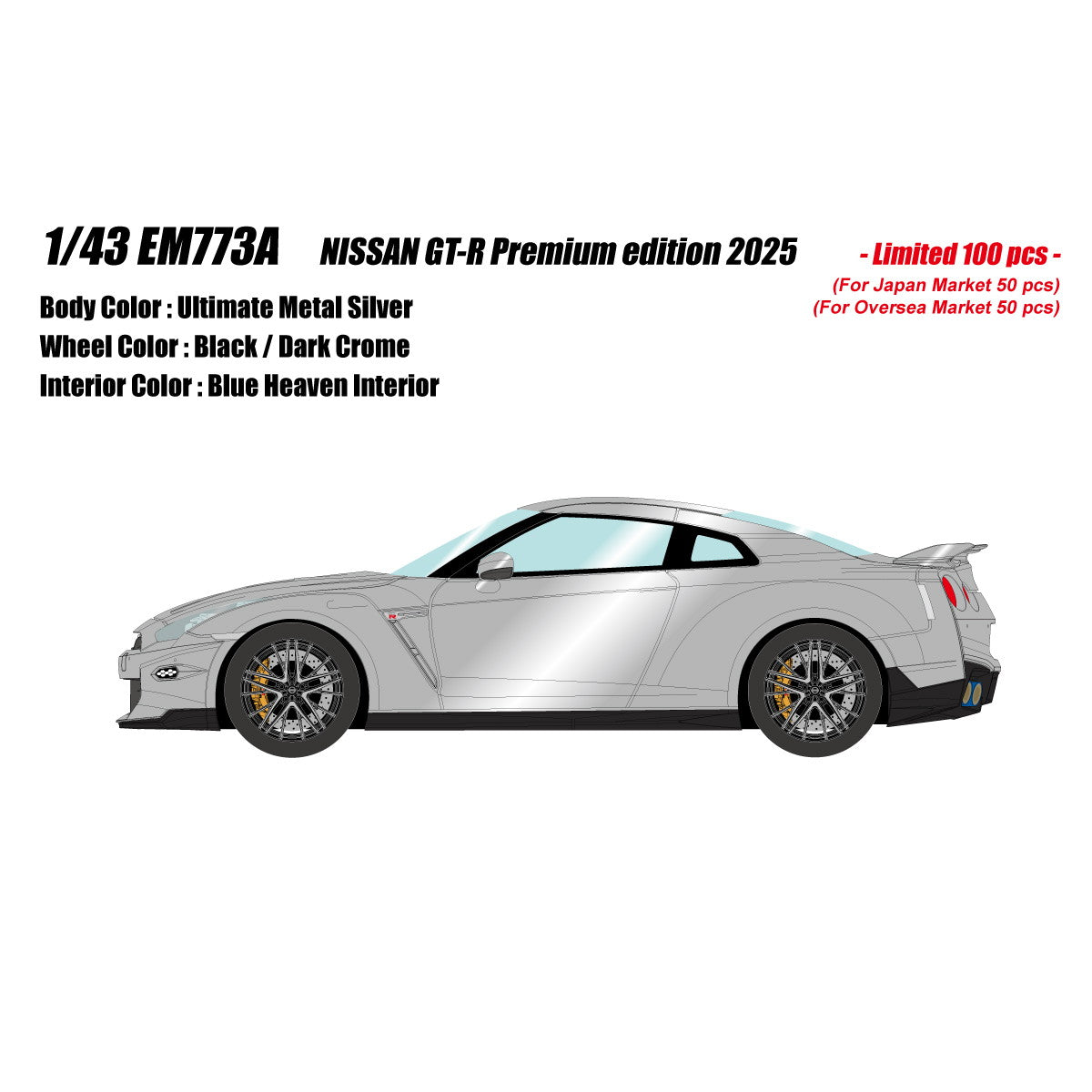 【予約安心出荷】[MDL] 1/43 NISSAN GT-R Premium edition 2025 アルティメイトメタルシルバー 完成品 ミニカー(EM773A) EIDOLON(アイドロン)(2025年5月)