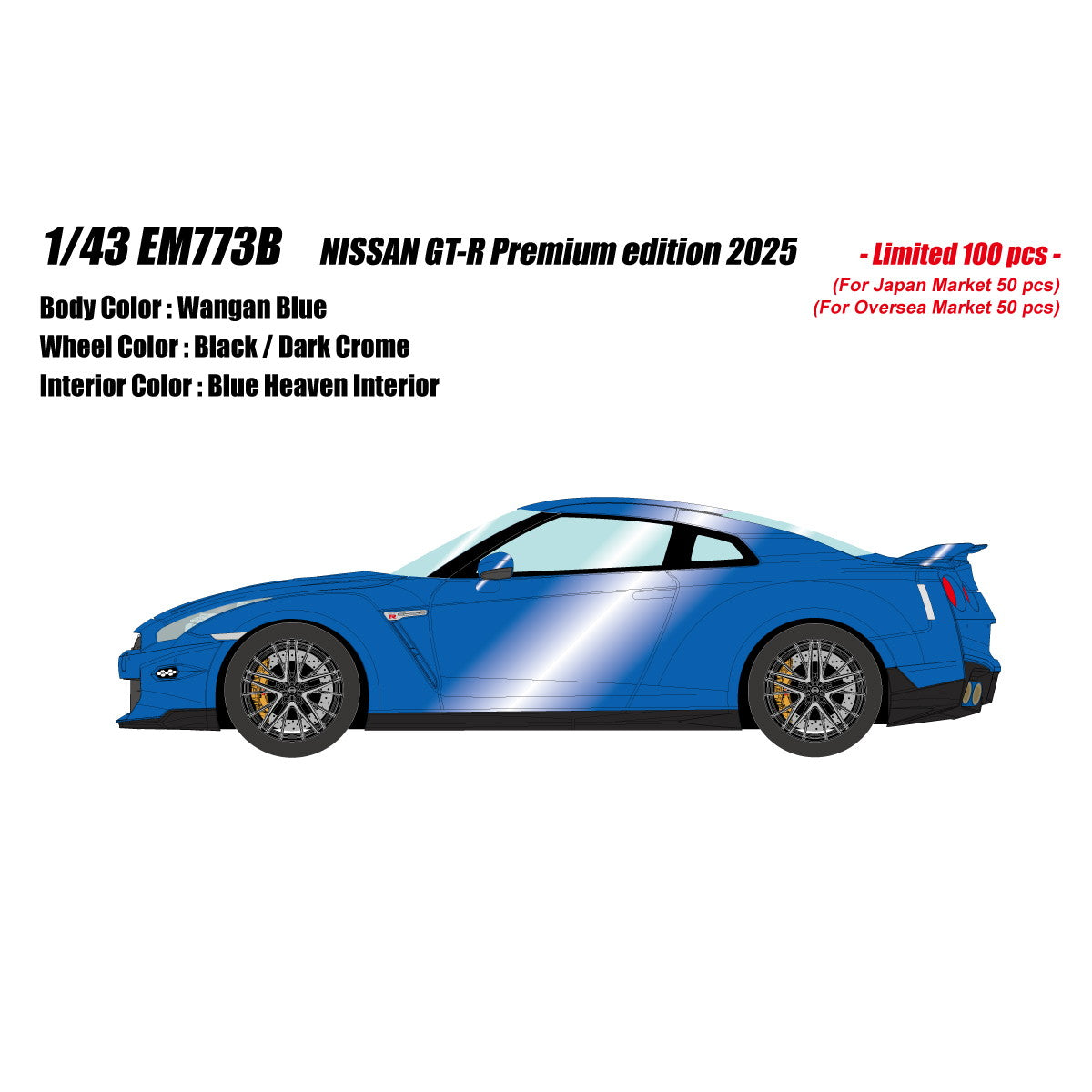 【予約安心出荷】[MDL] 1/43 NISSAN GT-R Premium edition 2025 ワンガンブルー 完成品 ミニカー(EM773B) EIDOLON(アイドロン)(2025年5月)