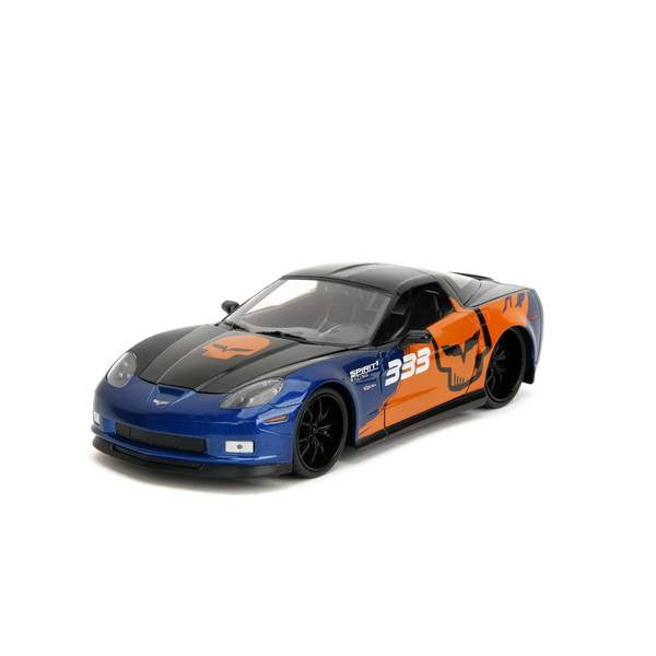【新品即納】[MDL] BIGTIME MUSCLE(ビッグタイム マッスル) 1/24 2006 シェビー コルベット Z06 ブルー/オレンジ/グラフィック 完成品 ミニカー(JADA35213) Jada Toys(ジャダトイズ)(20250131)