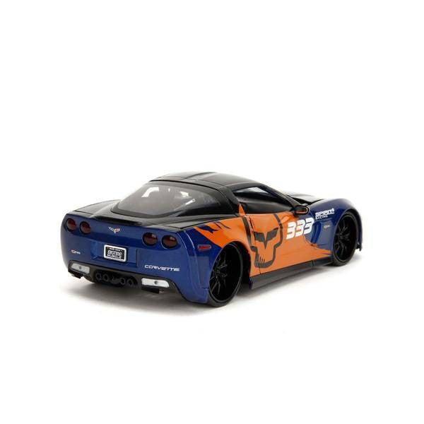 【新品即納】[MDL] BIGTIME MUSCLE(ビッグタイム マッスル) 1/24 2006 シェビー コルベット Z06 ブルー/オレンジ/グラフィック 完成品 ミニカー(JADA35213) Jada Toys(ジャダトイズ)(20250131)