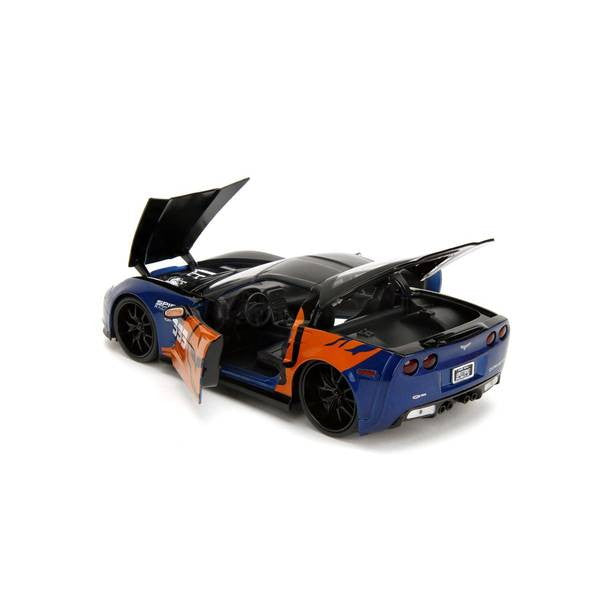 【新品即納】[MDL] BIGTIME MUSCLE(ビッグタイム マッスル) 1/24 2006 シェビー コルベット Z06 ブルー/オレンジ/グラフィック 完成品 ミニカー(JADA35213) Jada Toys(ジャダトイズ)(20250131)
