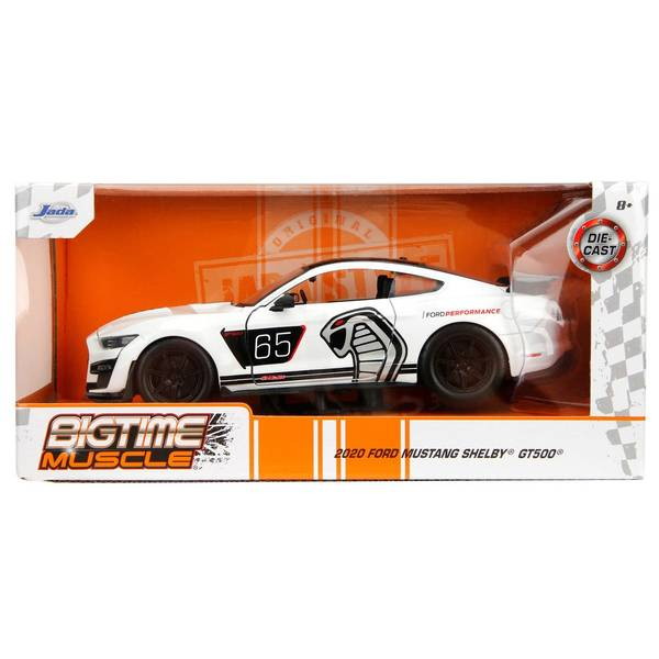 【新品即納】[MDL] BIGTIME MUSCLE(ビッグタイム マッスル) 1/24 2020 フォード マスタング シェルビー GT500 ホワイト/グラフィック 完成品 ミニカー(JADA35216) Jada Toys(ジャダトイズ)(20250131)