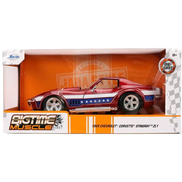 【新品即納】[MDL] BIGTIME MUSCLE(ビッグタイム マッスル) 1/24 1969 シェビー コルベット スティングレイ レッドメタリック 完成品 ミニカー(JADA35488) Jada Toys(ジャダトイズ)(20250131)