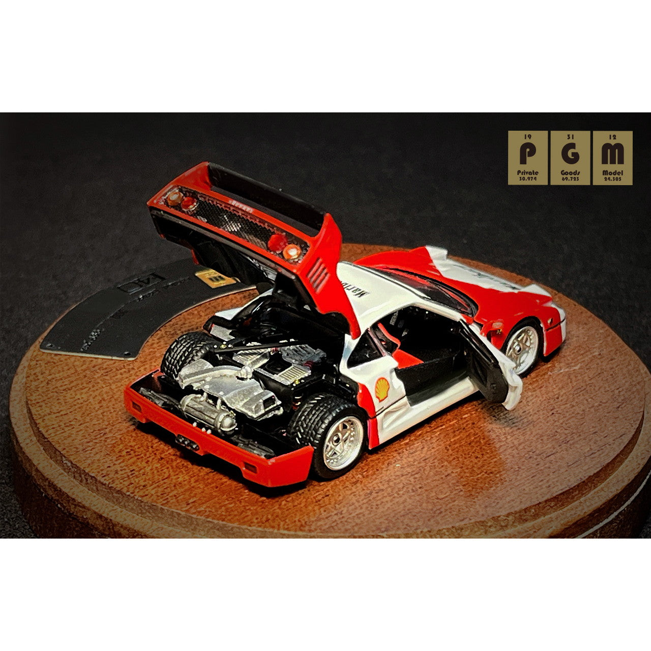 【新品即納】[MDL] 1/64 F40 White/Red -Rotating display(回転台座バージョン) 完成品 ミニカー(PGM-640903-2) PGM(プライベートグッズモデル)(20250216)