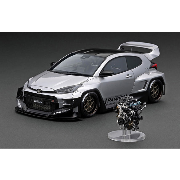 【新品即納】[MDL] (再販) 1/18 PANDEM GR YARIS(ヤリス)(4BA) Silver With Engine 完成品 ミニカー(IG2904) ignition model(イグニッションモデル)(20250131)