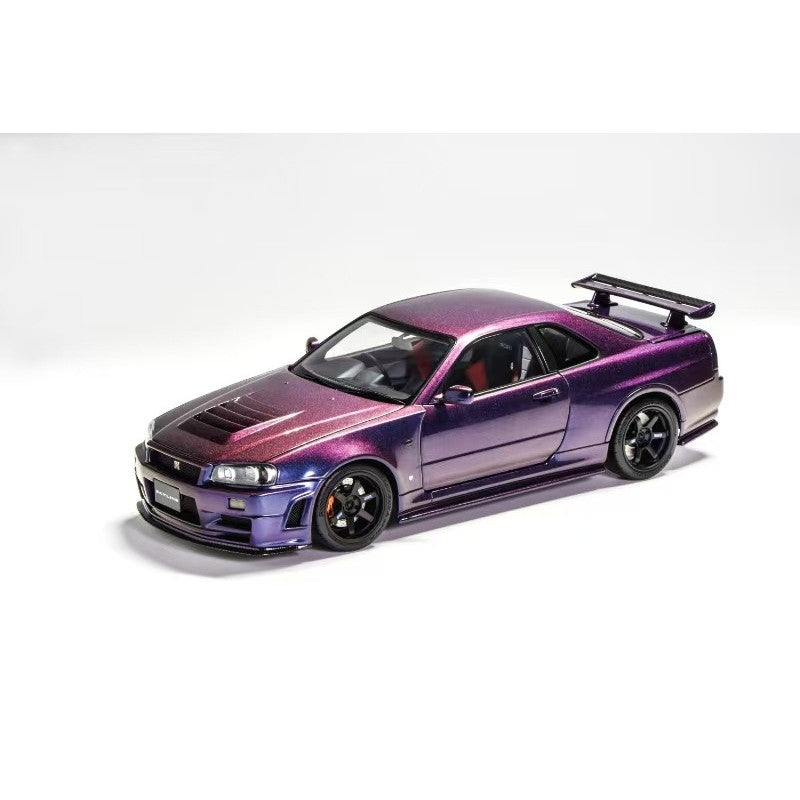 【新品即納】[MDL] 1/18 日産 スカイライン GT-R(R34) ニスモ カスタマイズ ミッドナイトパープル III 完成品 ミニカー(M83410) MOTORHELIX(モーターヘリックス)(20241231)