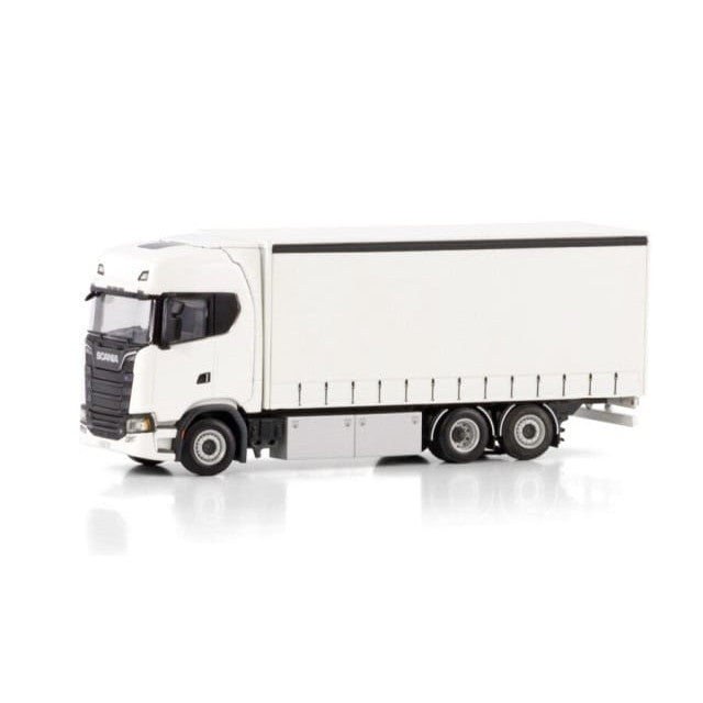 【新品即納】[MDL] 1/50 White Line SCANIA S HIGHLINE CS20H RIGED CURTAINSIDE TRUCK 6X2 TAG AXLE 完成品 ミニカー(03-2052) WSI MODELS(20250207)