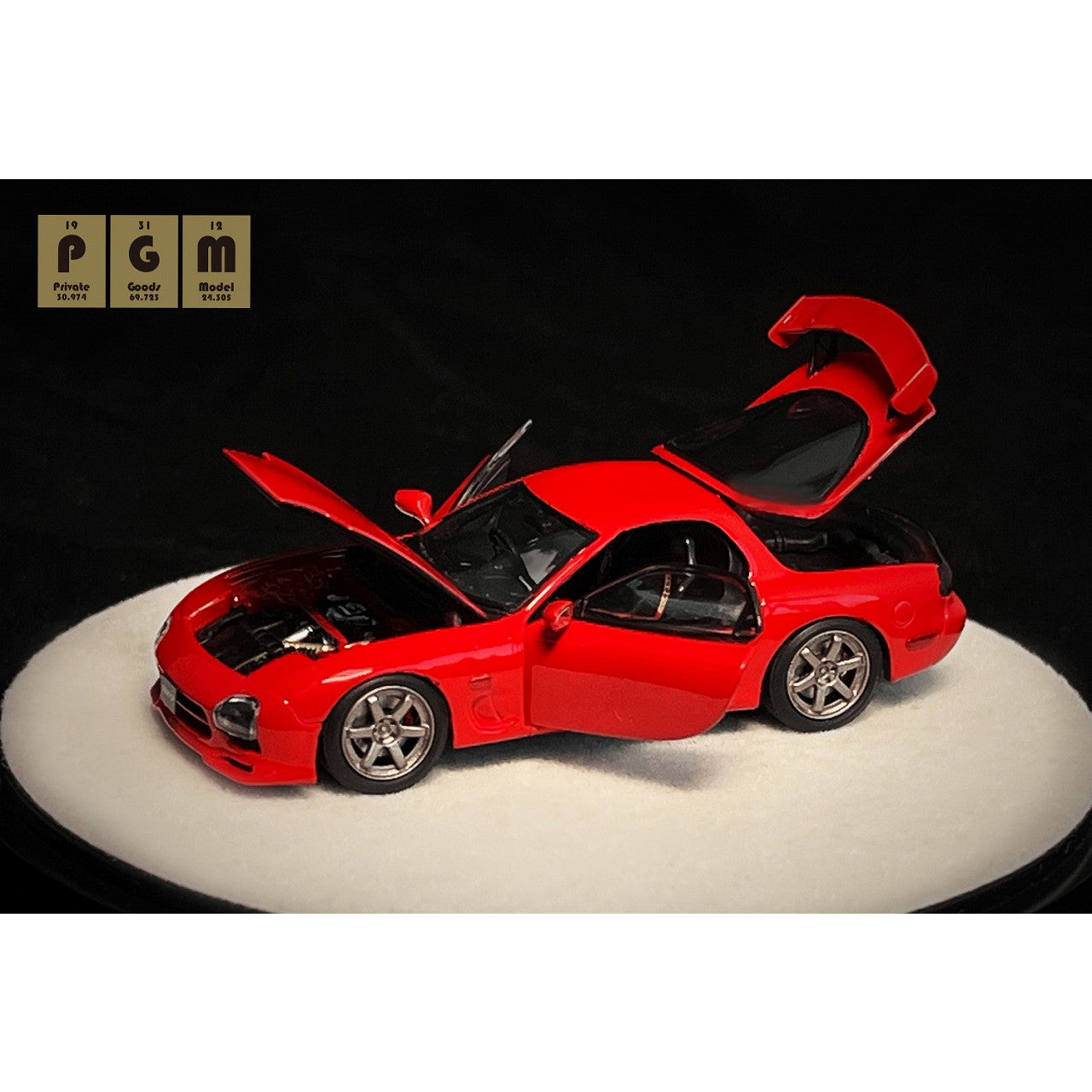 【予約安心出荷】[MDL] Mazda RX-7(レッド) Rotating display(回転台座バージョン) 1/64 完成品 ミニカー(PGM-640804-2) PGM(プライベートグッズモデル)(2025年6月)