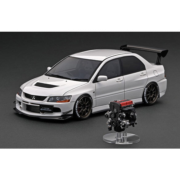 【新品】【お取り寄せ】[MDL] (再販) 1/18 Mitsubishi Lancer Evolution(ランサーエボリューション) IX(CT9A) White(ホワイト) With Engine 完成品 ミニカー(IG2433) ignition model(イグニッションモデル)(20250228)