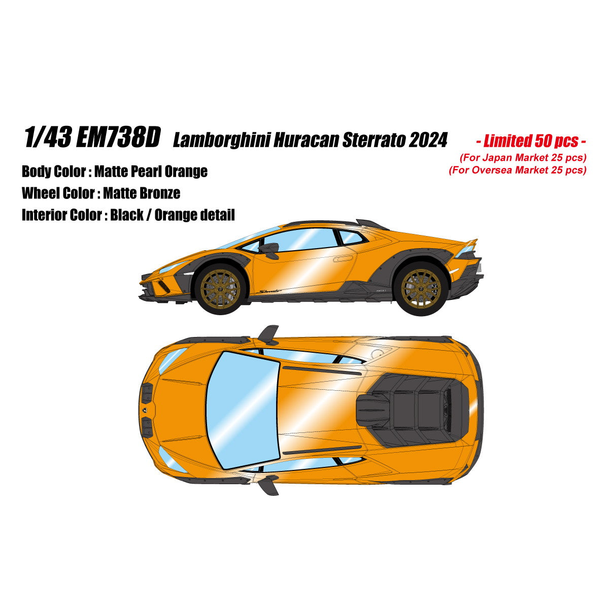 【予約安心出荷】[MDL] 1/43 Lamborghini Huracan Sterrato(ランボルギーニ ウラカン ステラート) 2024 マットパールオレンジ 完成品 ミニカー(EM738D) EIDOLON(アイドロン)(2025年6月)