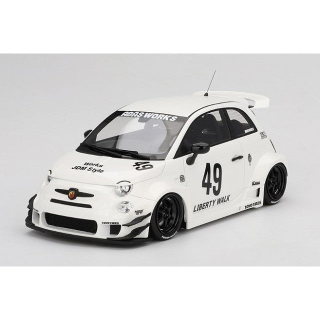 【新品即納】[MDL] Top Speedシリーズ 1/18 アバルト 595 LB-WORKS x Abas Works ガラ ホワイト 完成品 ミニカー(TS0606) TSM(トゥルースケールミニチュアズ)(20250531)