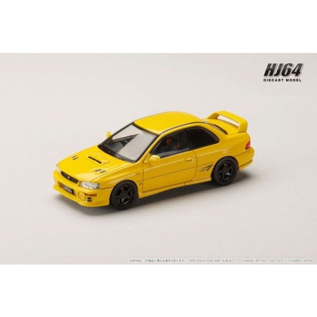 【新品】【お取り寄せ】[MDL] 1/64 スバル インプレッサ PURE SPORTS COUPE WRX type R STi Version GC8 チェイスイエロー 完成品 ミニカー(HJ641079AY) ホビージャパン(20250531)
