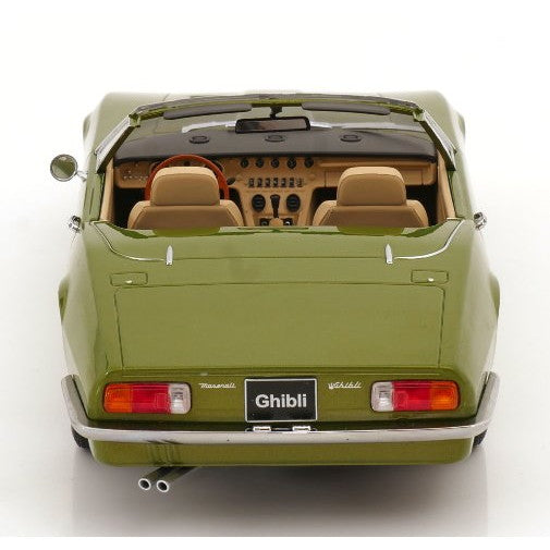 【予約安心出荷】[MDL] 1/18 Maserati Ghibli Spyder(マセラティ ギブリ スパイダー) 1970 ライトグリーンメタリック 完成品 ミニカー(KKDC181302) KK scale(ケーケースケール)(2025年9月)