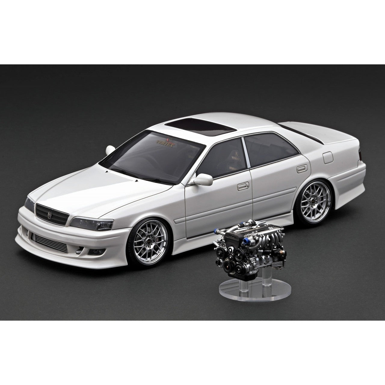 【中古即納】[MDL] (再販) 1/18 VERTEX(ヴァーテックス) JZX100 Chaser(チェイサー) Pearl White(パールホワイト) With Engine 完成品 ミニカー(IG3313) ignition model(イグニッションモデル)(20250331)
