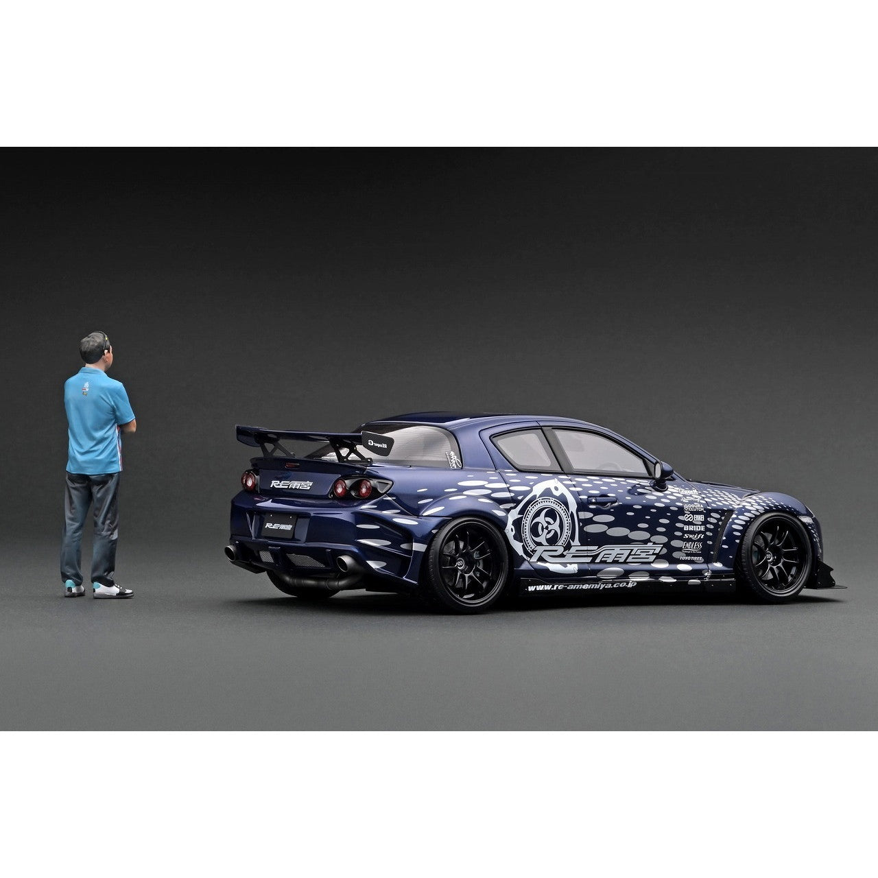 【新品即納】[MDL] (再販) 1/18 Mazda RX-8(SE3P) RE Amemiya Blue Metallic(ブルーメタリック) With Mr. Amemiya 完成品 ミニカー(IG3243) ignition model(イグニッションモデル)(20250331)