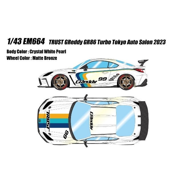 【新品即納】[MDL] EIDOLON(アイドロン) 1/43 TRUST GReddy GR86 Turbo(トラスト グレッディ GR86 ターボ) Tokyo Auto Salon 2023 クリスタルホワイトパール 完成品 ミニカー(EM664) アイドロン(EIDOLON)(20250731)