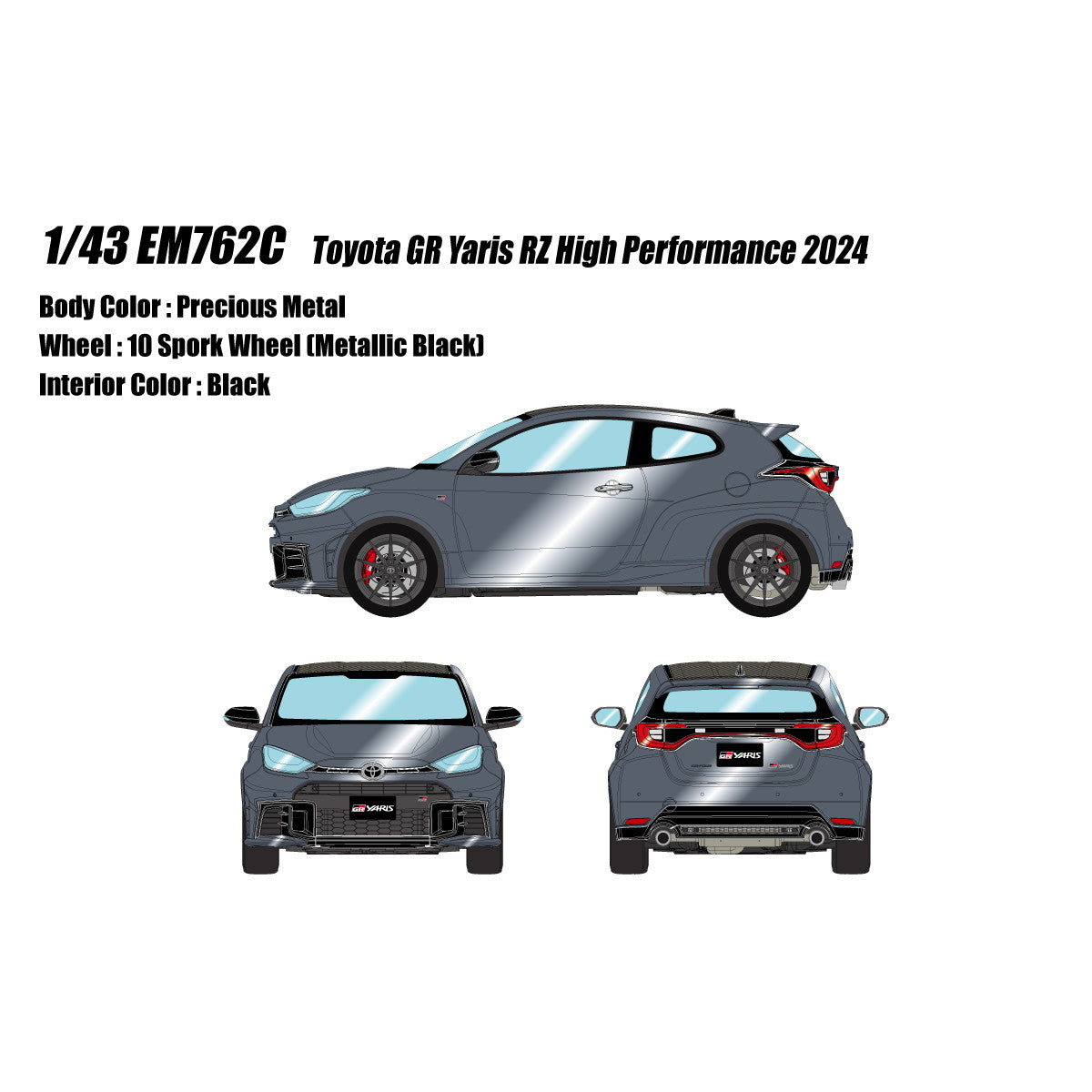 【新品即納】[MDL] 1/43 Toyota GR Yaris RZ High Performance 2024 プレシャスメタル 完成品 ミニカー(EM762C) アイドロン(EIDOLON)(20250731)