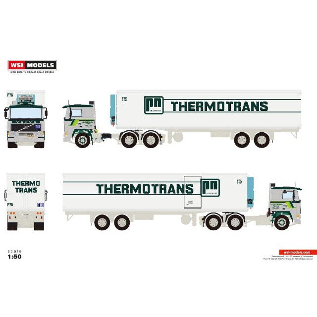 【予約安心出荷】[MDL] 1/50 P. Nyholm VOLVO F10 6X2 TAG AXLE CLASSIC REEFER TRAILER - 2 AXLE 完成品 ミニカー(01-4592) WSI MODELS(2025年11月)
