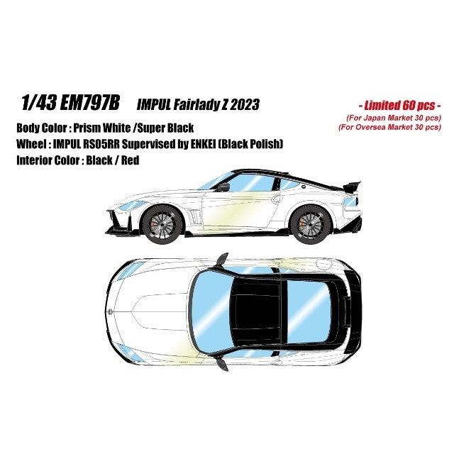 【予約安心出荷】[MDL] 1/43 IMPUL Fairlady Z(インパル フェアレディ Z) 2023 プリズムホワイト/スーパーブラック 完成品 ミニカー(EM797B) EIDOLON(アイドロン)(2025年9月)