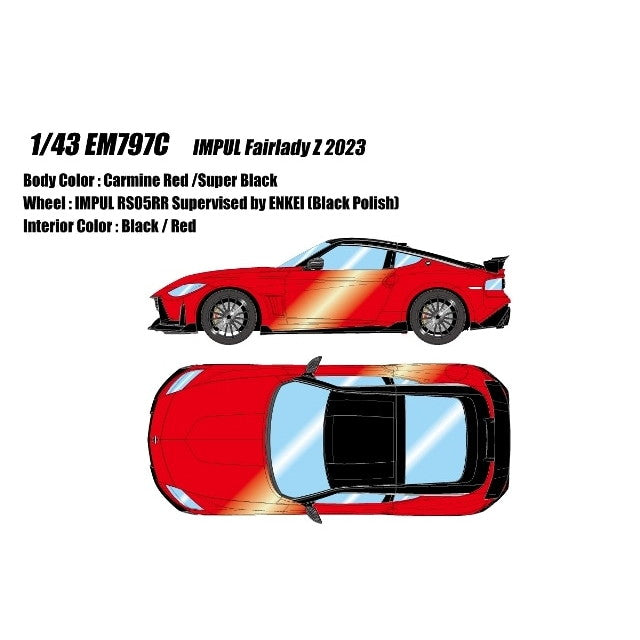 【予約安心出荷】[MDL] 1/43 IMPUL Fairlady Z(インパル フェアレディ Z) 2023 カーマインレッド/スーパーブラック 完成品 ミニカー(EM797C) EIDOLON(アイドロン)(2025年9月)