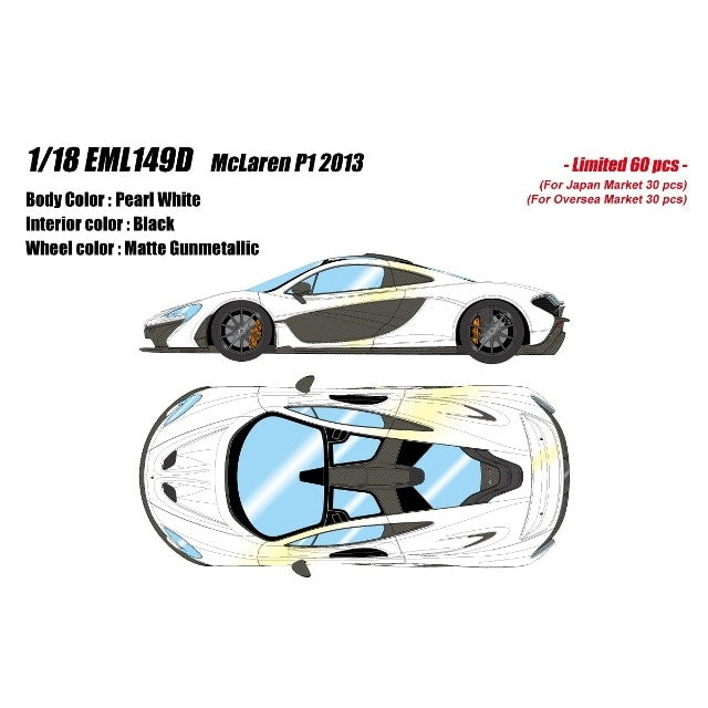 【予約安心出荷】[MDL] 1/18 McLaren(マクラーレン) P1 2013 パールホワイト 完成品 ミニカー(EML149D) EIDOLON(アイドロン)(2025年10月)