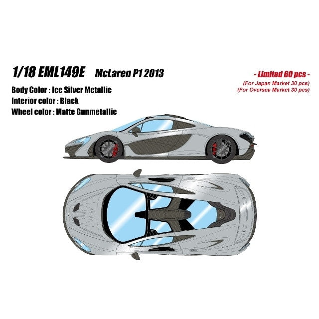 【予約安心出荷】[MDL] 1/18 McLaren(マクラーレン) P1 2013 アイスシルバーメタリック 完成品 ミニカー(EML149E) EIDOLON(アイドロン)(2025年10月)