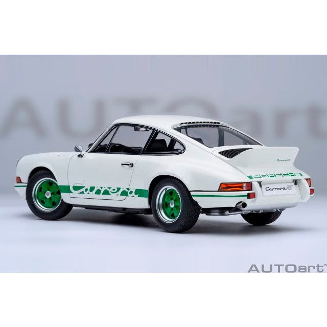 【新品即納】[MDL] オートアート・コンポジットモデルシリーズ 1/18 ポルシェ 911 カレラ 2.7 RS(グランプリホワイト×グリーン・ストライプ) 完成品 ミニカー(78031) AUTOart(オートアート)(20250531)