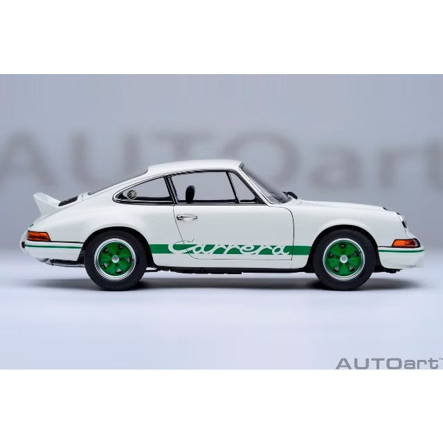 【新品即納】[MDL] オートアート・コンポジットモデルシリーズ 1/18 ポルシェ 911 カレラ 2.7 RS(グランプリホワイト×グリーン・ストライプ) 完成品 ミニカー(78031) AUTOart(オートアート)(20250531)
