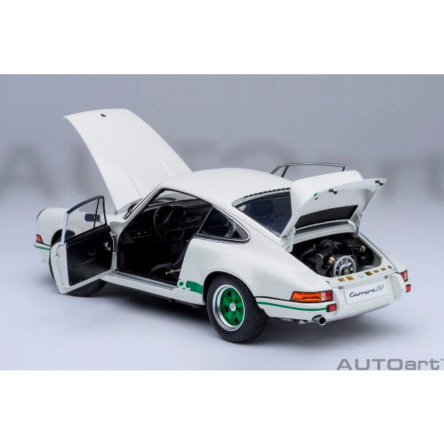 【新品即納】[MDL] オートアート・コンポジットモデルシリーズ 1/18 ポルシェ 911 カレラ 2.7 RS(グランプリホワイト×グリーン・ストライプ) 完成品 ミニカー(78031) AUTOart(オートアート)(20250531)