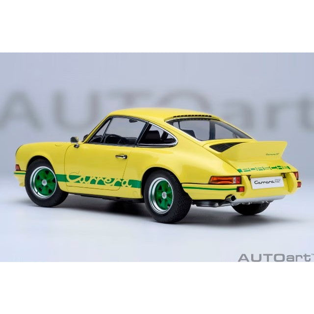 【新品即納】[MDL] オートアート・コンポジットモデルシリーズ 1/18 ポルシェ 911 カレラ 2.7 RS(ライトイエロー×グリーン・ストライプ) 完成品 ミニカー(78033) AUTOart(オートアート)(20250531)