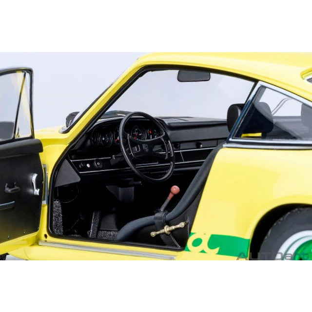 【新品即納】[MDL] オートアート・コンポジットモデルシリーズ 1/18 ポルシェ 911 カレラ 2.7 RS(ライトイエロー×グリーン・ストライプ) 完成品 ミニカー(78033) AUTOart(オートアート)(20250531)