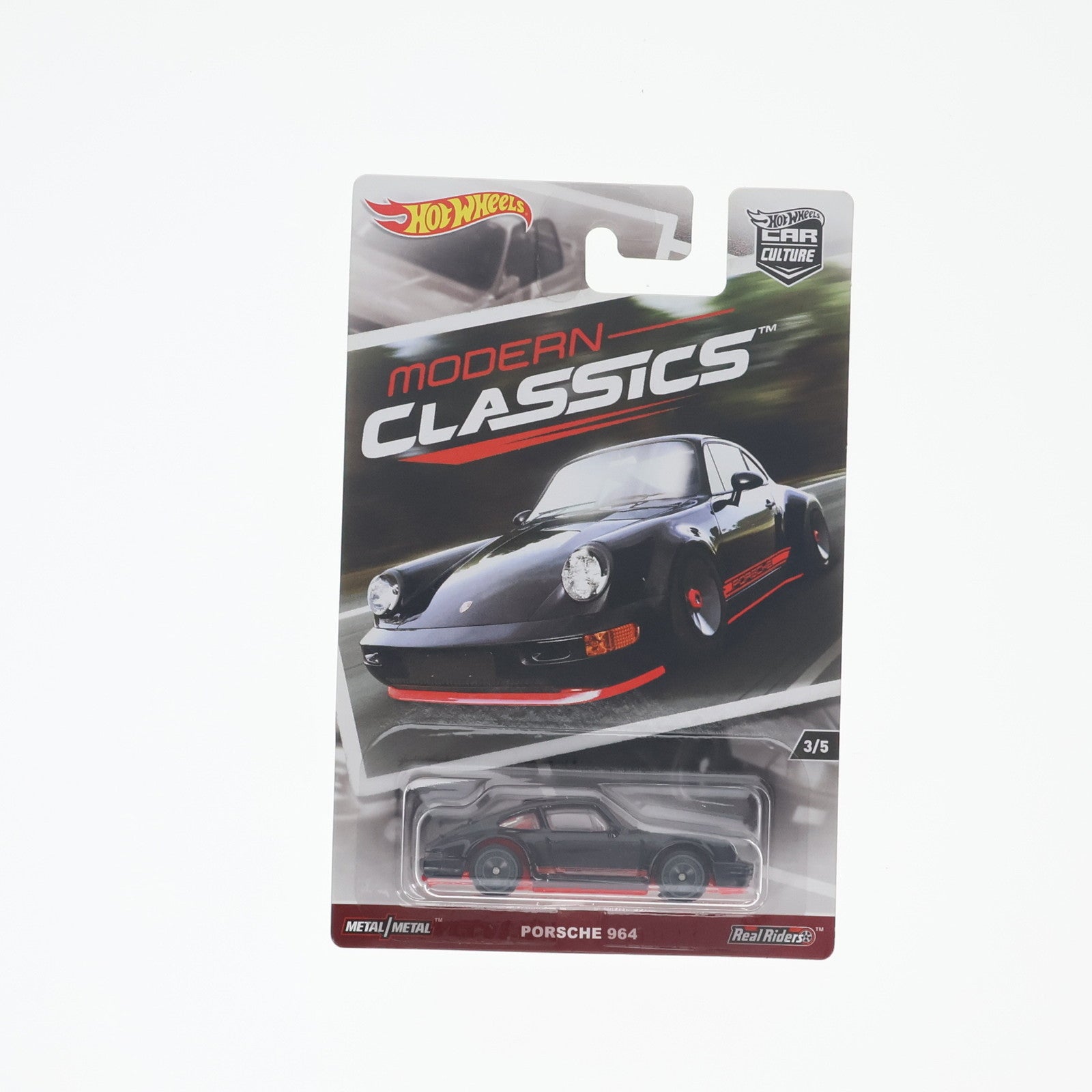 【中古即納】[MDL] Hot Wheels(ホットウィール) CAR CULTURE MODERN CLASSICS 1/64 PORSCHE(ポルシェ) 964(ブラック×レッド) 完成品 ミニカー(DWH67) マテル(20170101)