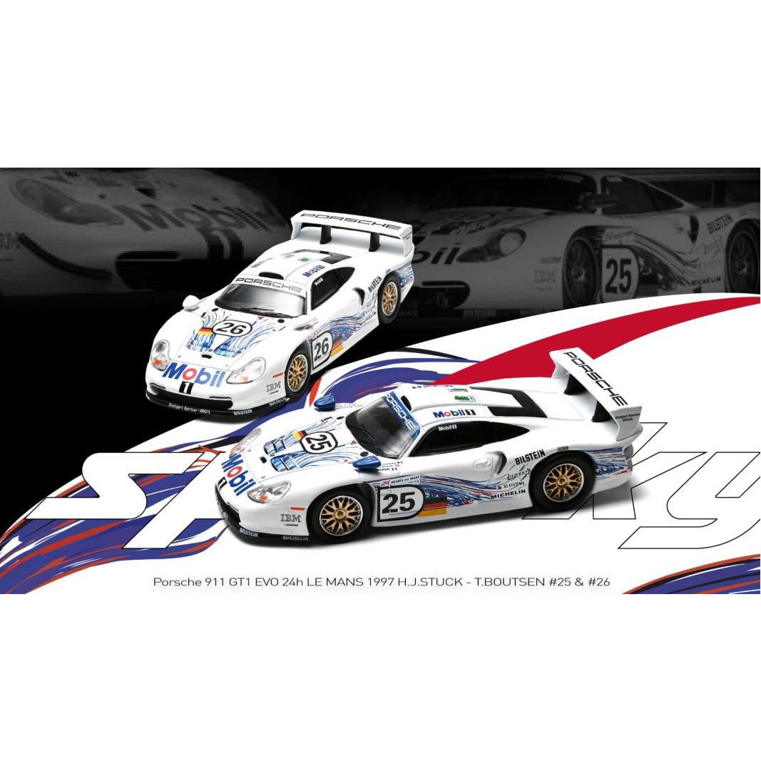 【新品即納】[MDL] 1/64 Porsche(ポルシェ) 911 GT1 EVO 24h LE MANS(ル・マン) 1997 H.J.STUCK - T.BOUTSEN #25 & #26 完成品 ミニカー(YCOMBO64022) Sparky(スパーキー)/TOY EAST(トイ・イースト)(20250630)