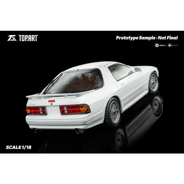 【新品即納】[MDL] 1/18 マツダ RX7 FC3S 1989 ホワイト Silver Wheel 完成品 ミニカー(TP0009) Top Art(トップアート)(20250731)