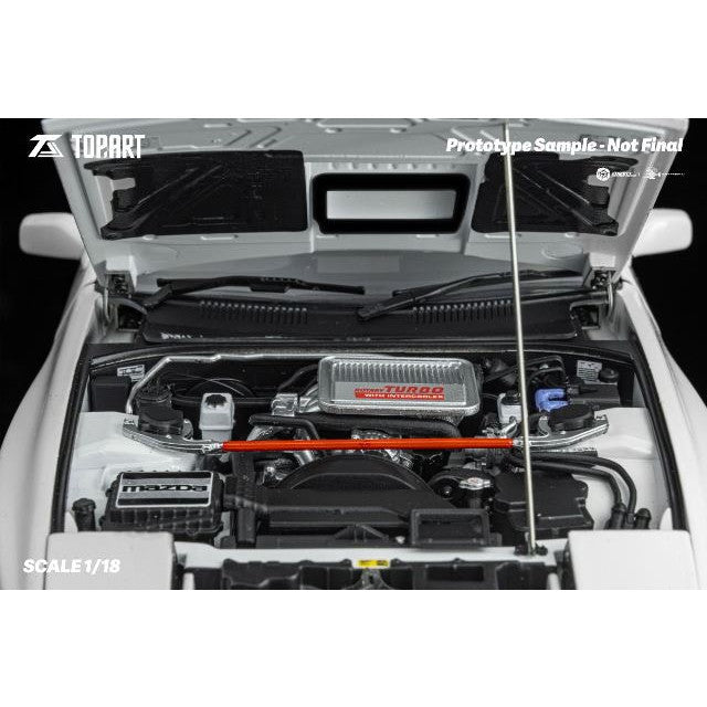 【新品即納】[MDL] 1/18 マツダ RX7 FC3S 1989 ホワイト Silver Wheel 完成品 ミニカー(TP0009) Top Art(トップアート)(20250731)