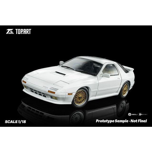 【新品即納】[MDL] 1/18 マツダ RX7 FC3S 1989 ホワイト Gold Wheel 完成品 ミニカー(TP0010) Top Art(トップアート)(20250731)
