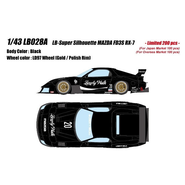【予約安心出荷】[MDL] 1/43 LB-Super Silhouette MAZDA FD3S RX-7 ブラック 完成品 ミニカー(LB028A) アイドロン(EIDOLON)(2025年10月)