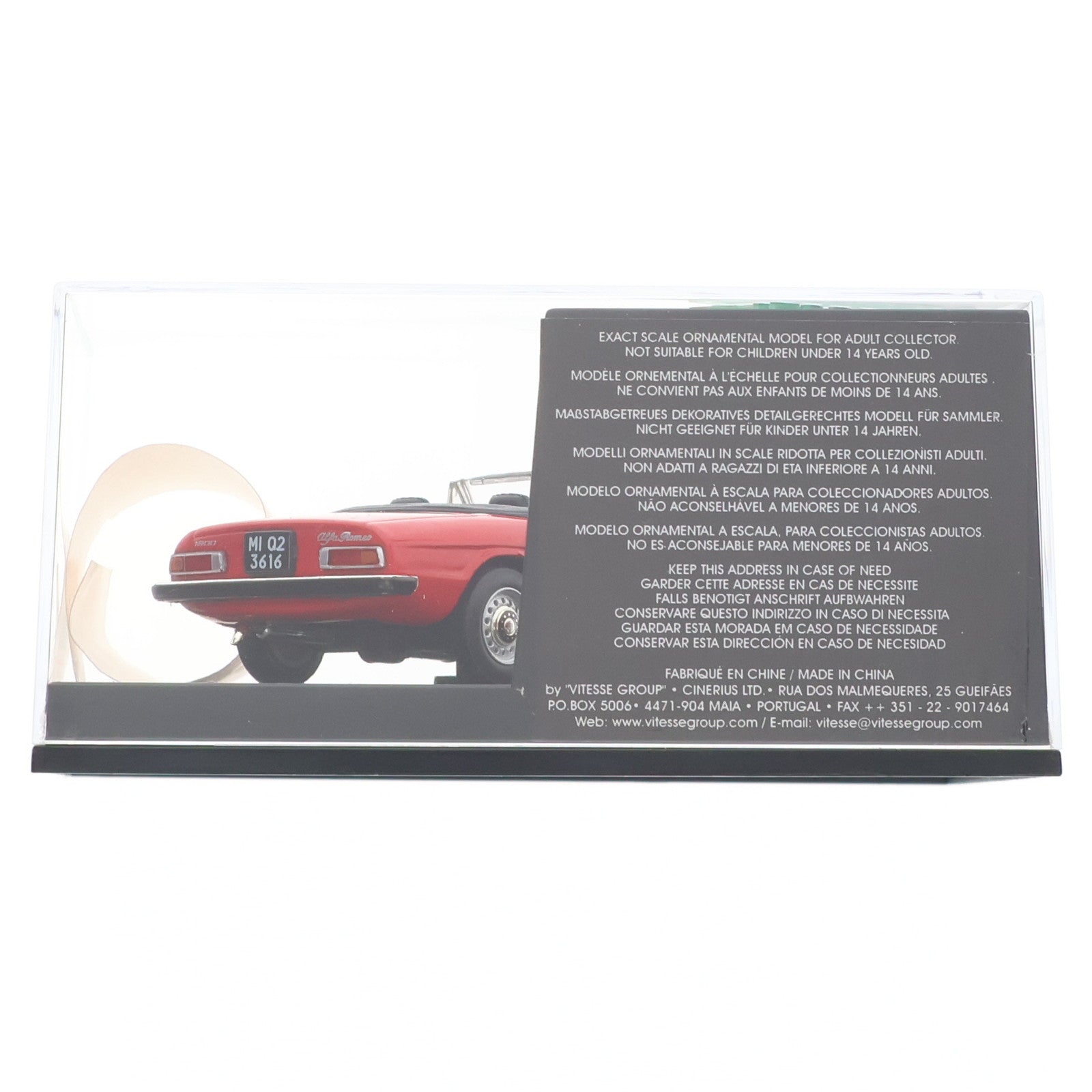 【中古即納】[MDL] 1/43 ALFA ROMEO SPIDER 1300 JUNIOR OPEN CONVERTIBLE 1972(RED) 完成品 ミニカー(VCC116) VITESSE(ビテス)(20220328)
