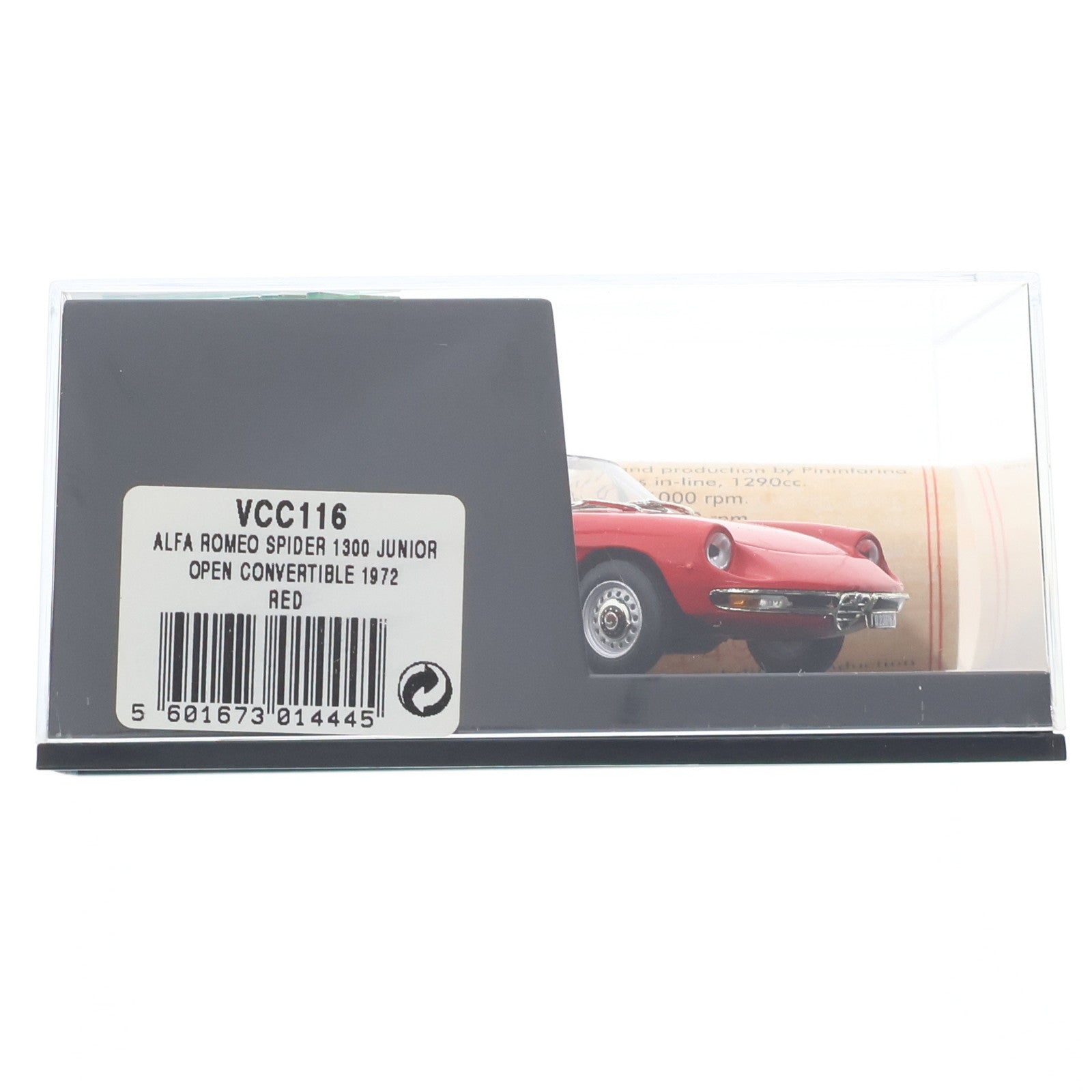 【中古即納】[MDL] 1/43 ALFA ROMEO SPIDER 1300 JUNIOR OPEN CONVERTIBLE 1972(RED) 完成品 ミニカー(VCC116) VITESSE(ビテス)(20220328)
