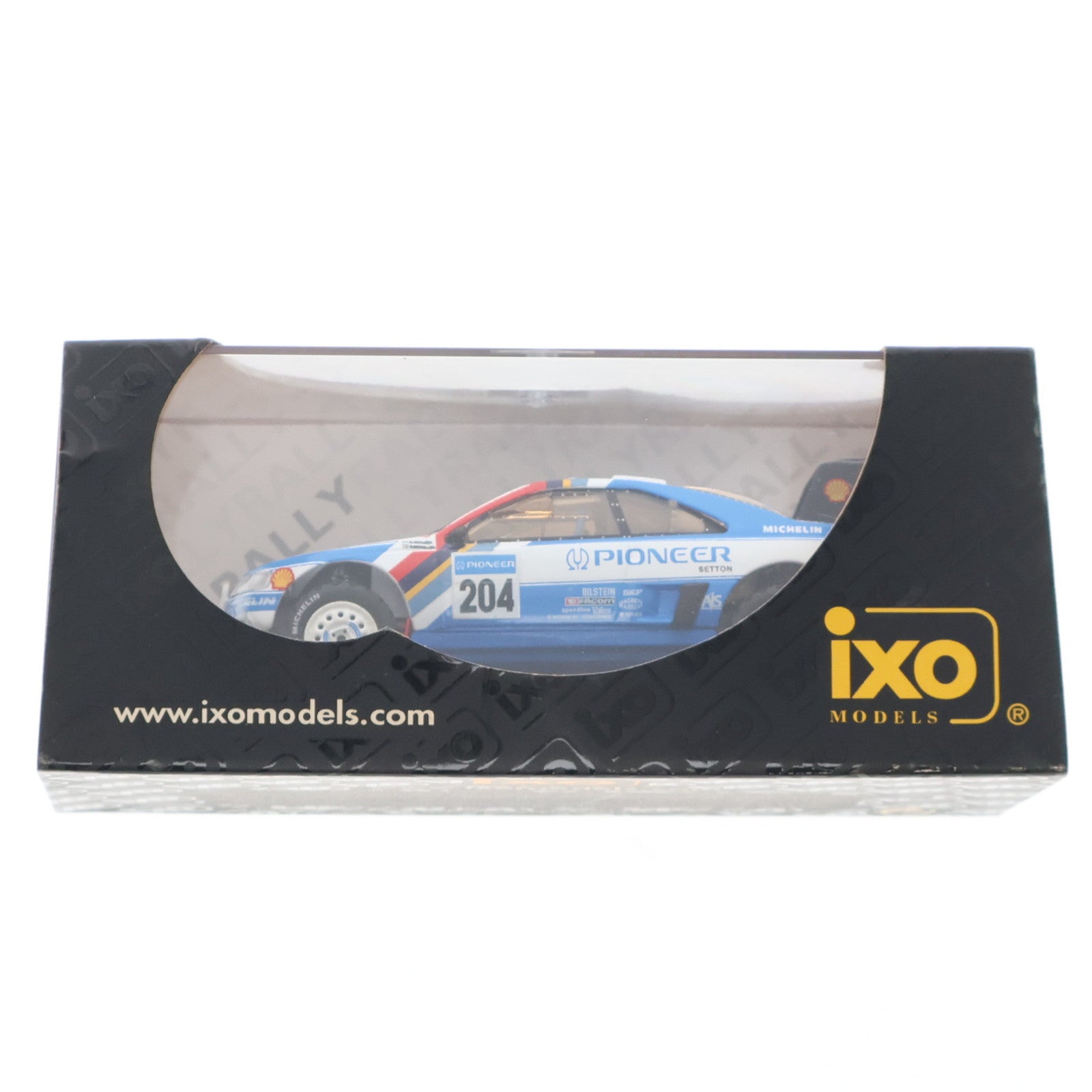 【中古即納】[MDL] 1/43 PEUGEOT 405 T16 #204 WINNER DAKAR 89 A. Vatanen - B. Berglund(ホワイト×ライトブルー) 完成品 ミニカー(RAC027) IXO Models(イクソモデルス)(20040720)