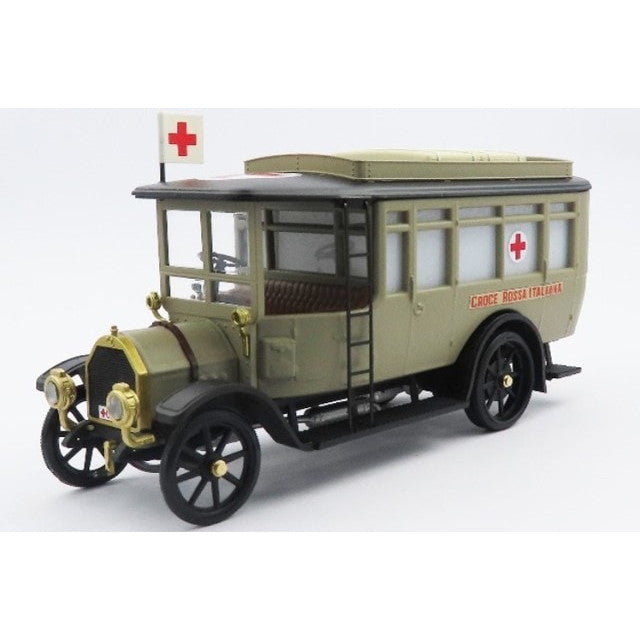 【新品即納】[MDL] 1/43 フィアット 15 Ter 救急車 イタリア赤十字 完成品 ミニカー(RIO4761) RIO(リオ)(20250731)