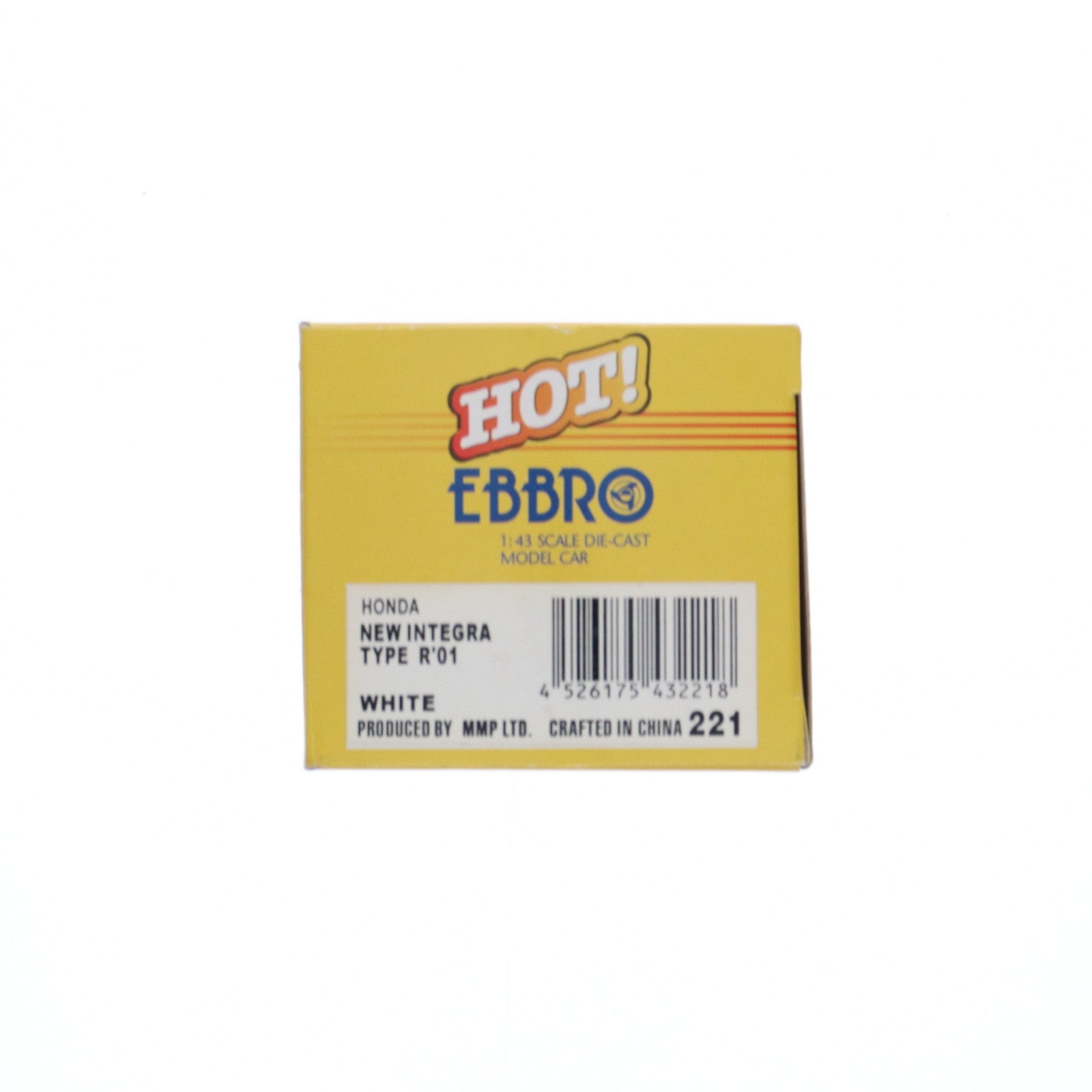 【中古即納】[MDL] 1/43 HONDA INTEGRA Type R(ホワイト) HOT! 完成品 ミニカー(43221) EBBRO(エブロ)(20220328)