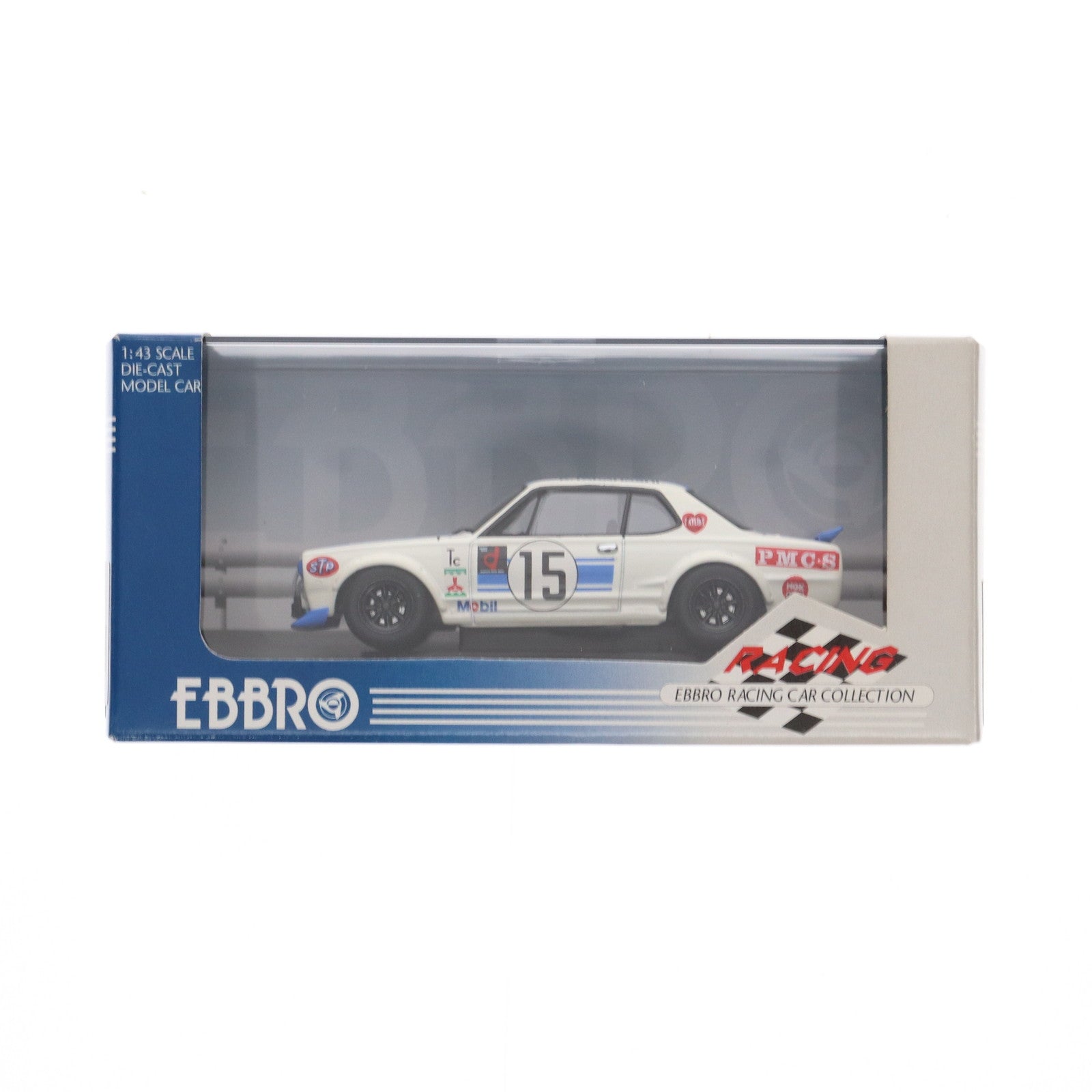 【中古即納】[MDL] RACING CAR COLLECTION 1/43 NISSAN SKYLINE(スカイライン) GT-R KPGC10 Racing 1972 NGK #15(ホワイト×ブルー) 完成品 ミニカー(43240) EBBRO(エブロ)(20020113)