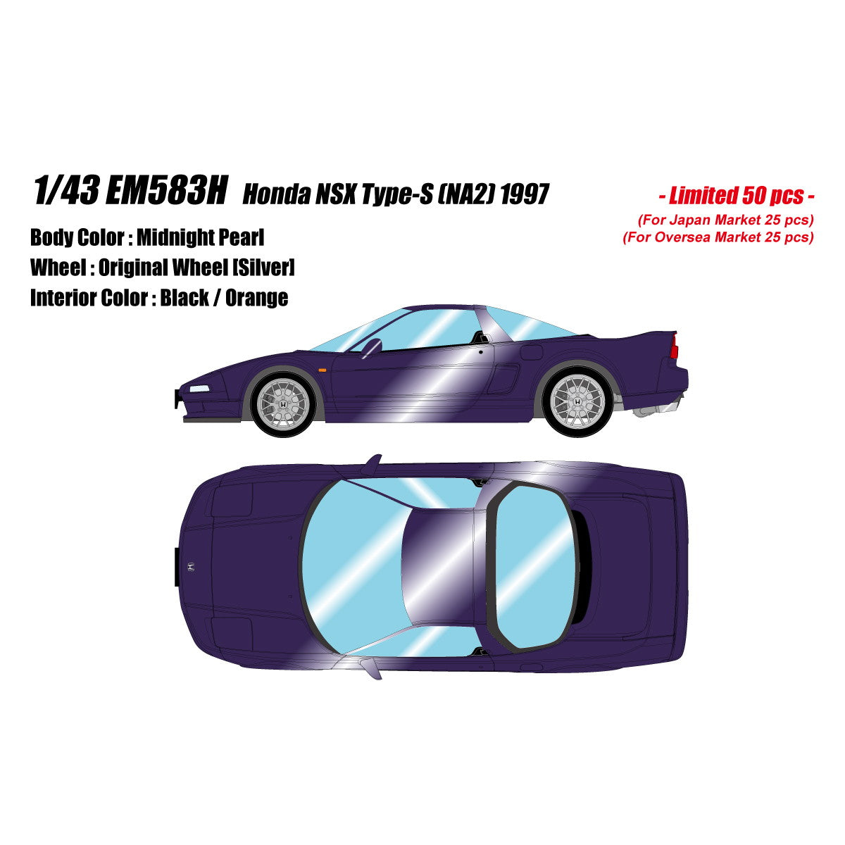 【予約安心出荷】[MDL] 1/43 Honda NSX type S (NA2) 1997 ミッドナイトパール 完成品 ミニカー(EM583H) EIDOLON(アイドロン)(2025年12月)