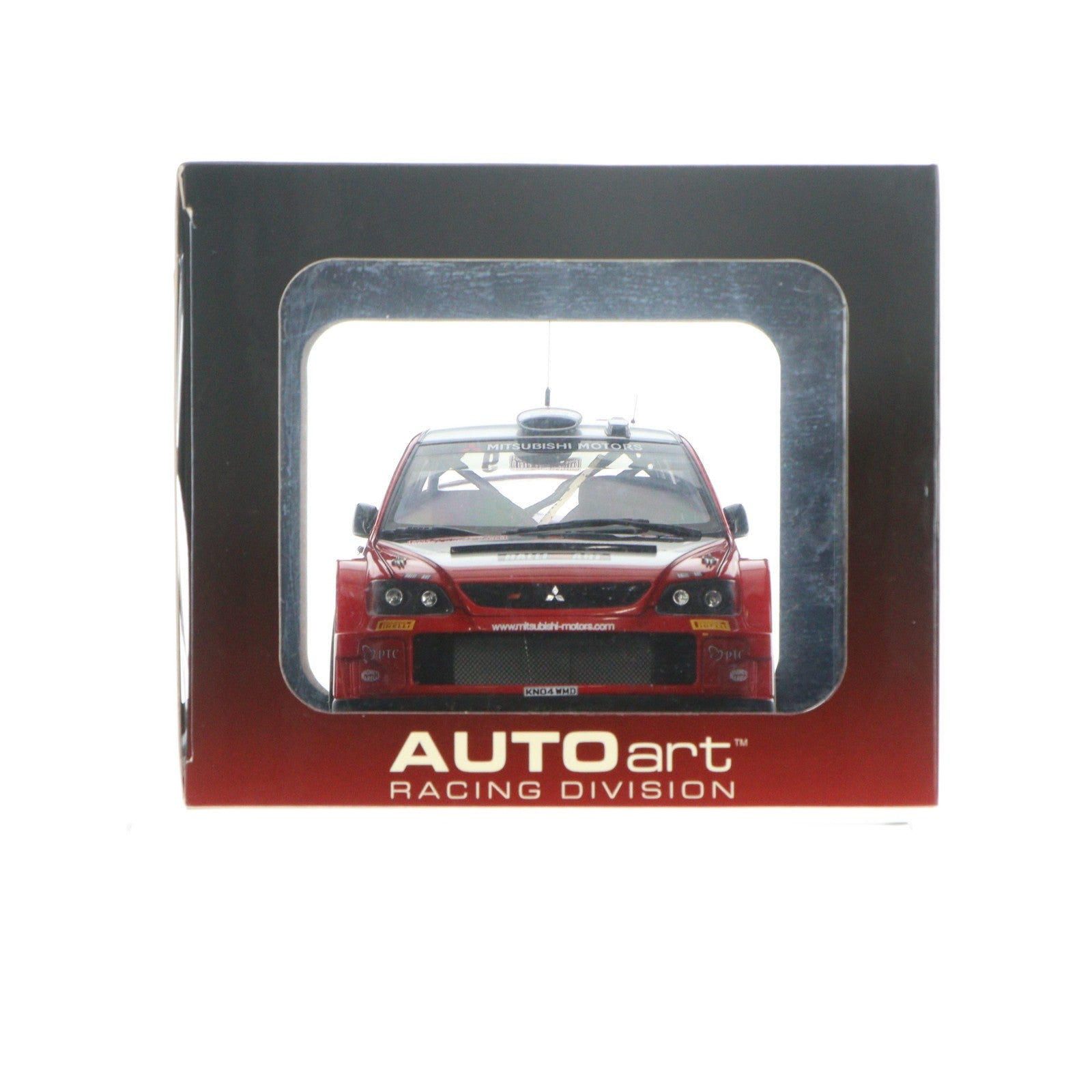 【中古即納】[MDL] RACING DIVISION 1/18 MITSUBISHI LANCER WRC05 RALLY OF MONTE CARLO NGK #9(レッド×シルバー) 完成品 ミニカー(80540) AutoArt(オートアート)(20071110)