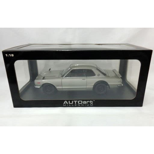 【中古即納】[MDL] MILLENNIUM 1/18 NISSAN SKYLINE HARDTOP 2000 GT-R KPGC10(シルバー) 完成品 ミニカー(77381) AutoArt(オートアート)(20120118)