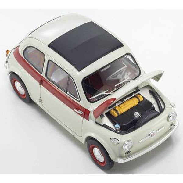 【予約安心出荷】[MDL] 1/18 フィアット ヌォーバ 500 スポーツ(ライトグレー/レッドライン) 完成品 ミニカー(KS08966SLG) 京商(2025年12月)